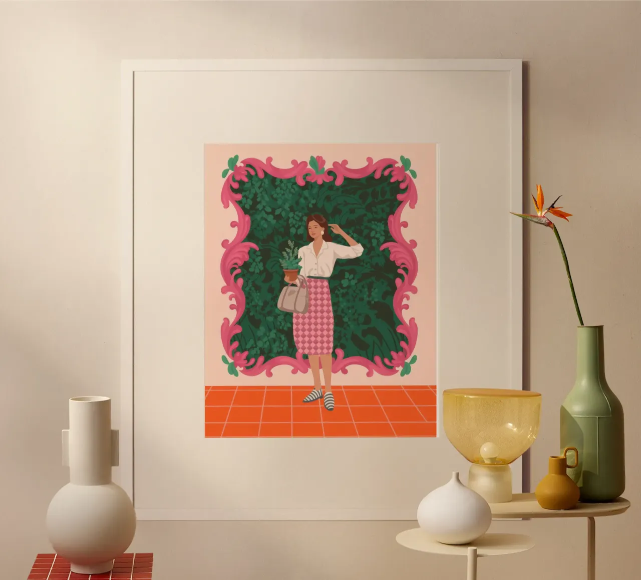 Posa chic in giardino poster con telaio in plastica da Atelier Tiga