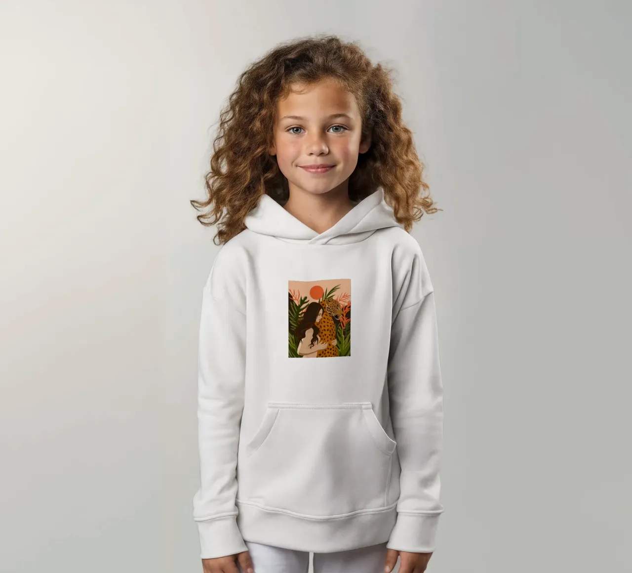 Wild Jungle Embrace kids hoodie by Atelier Tiga