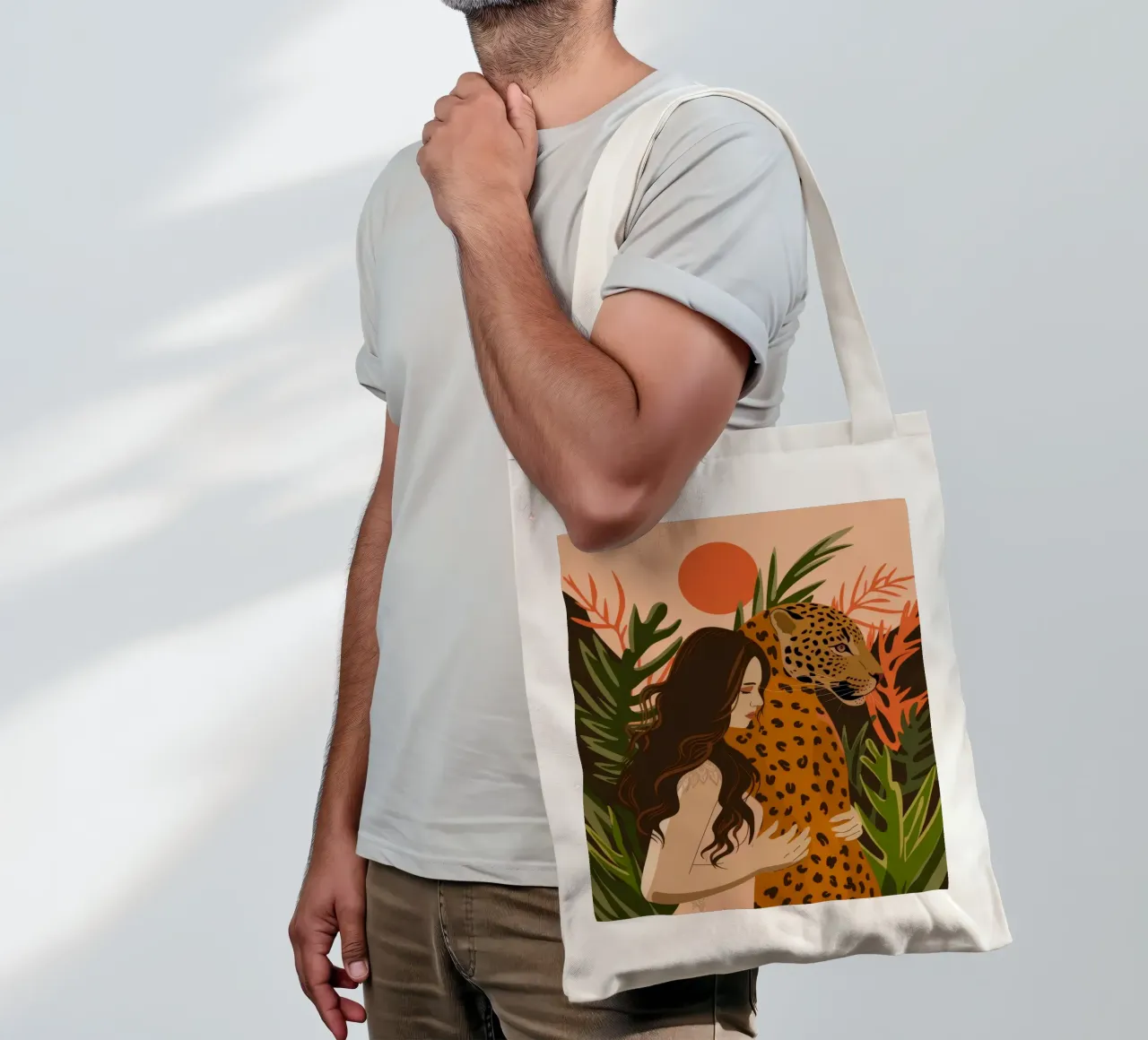 Wild Jungle Embrace tote bag by Atelier Tiga