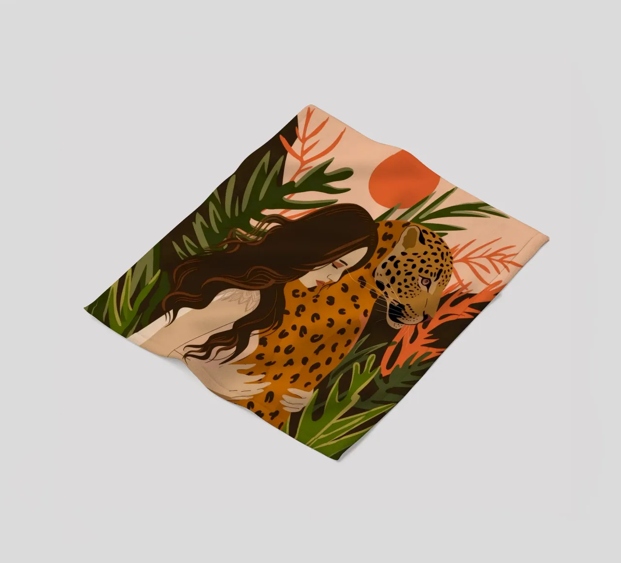 Wild Jungle Embrace fleece blanket by Atelier Tiga