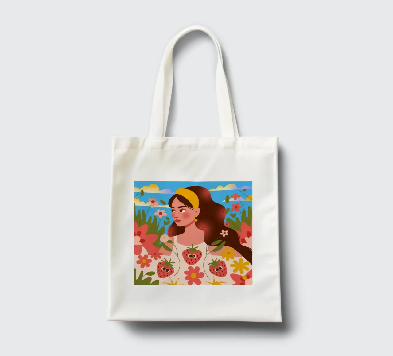 Strawberry Field Serenity tote bag by Atelier Tiga