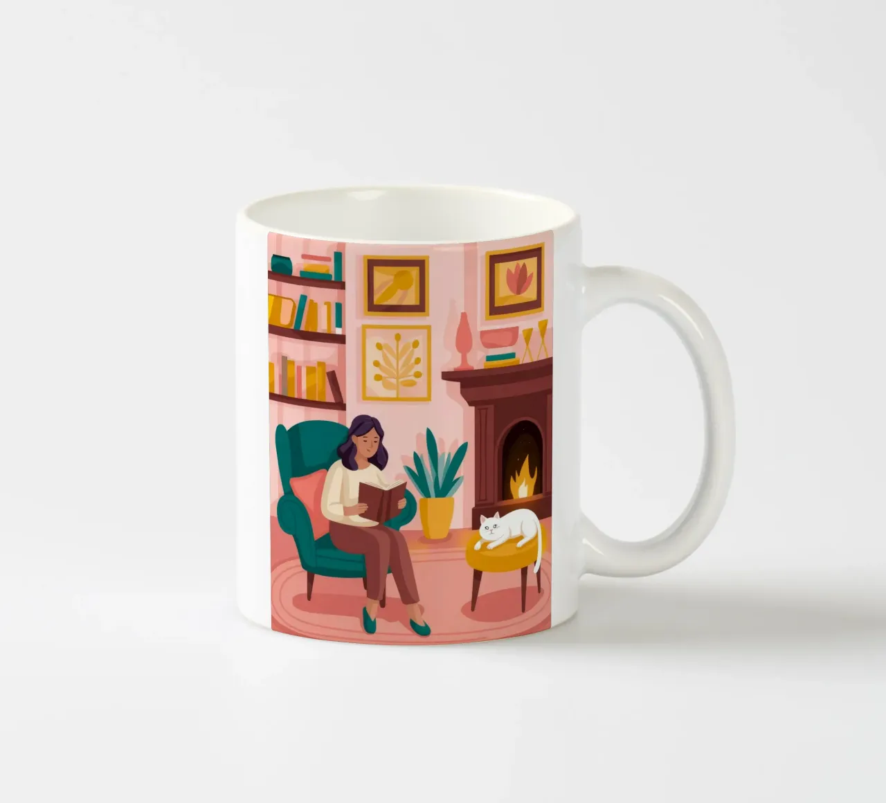 Fireside Reading Escape ceramic mug by Atelier Tiga