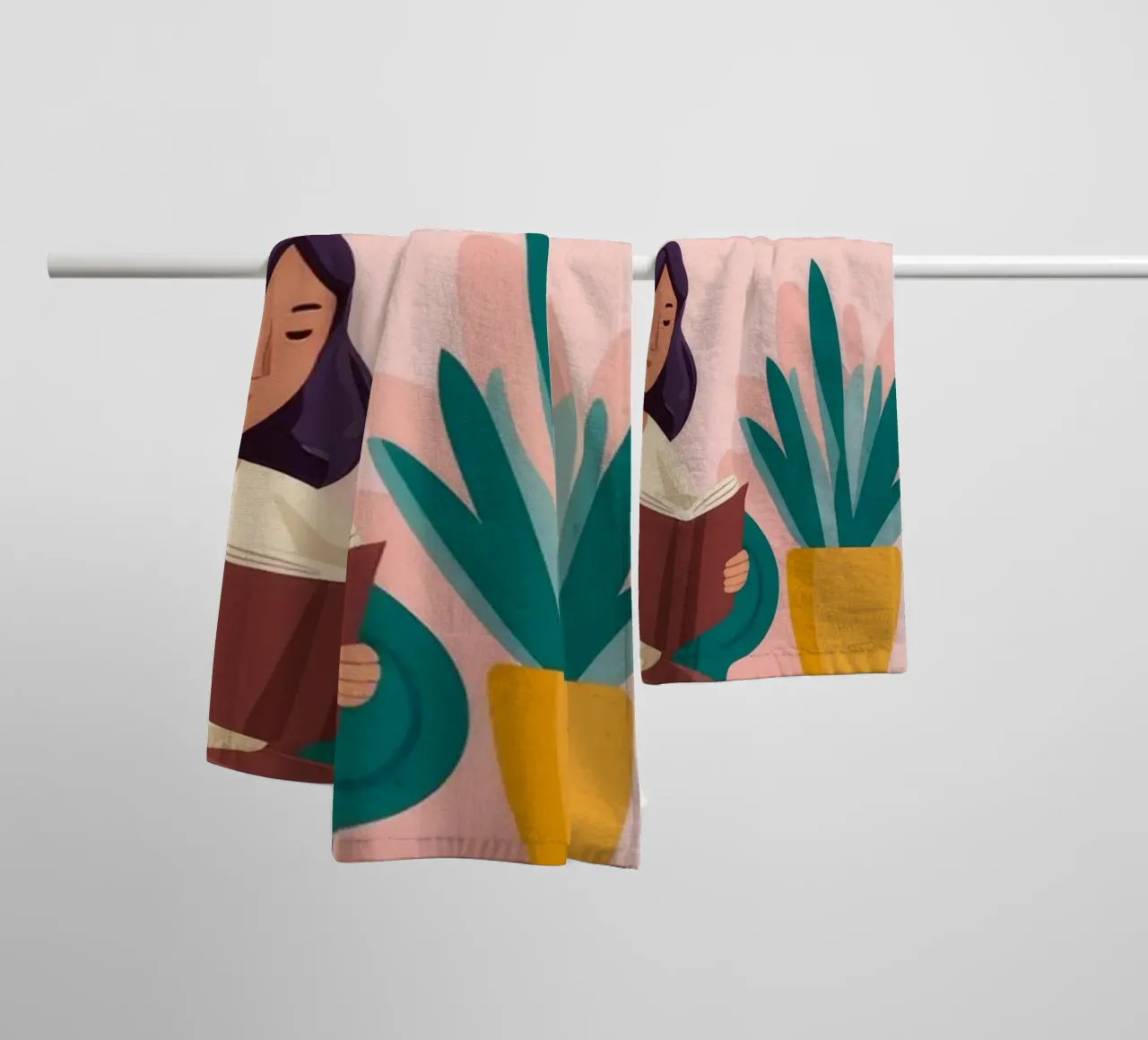 Fireside Reading Escape towel by Atelier Tiga