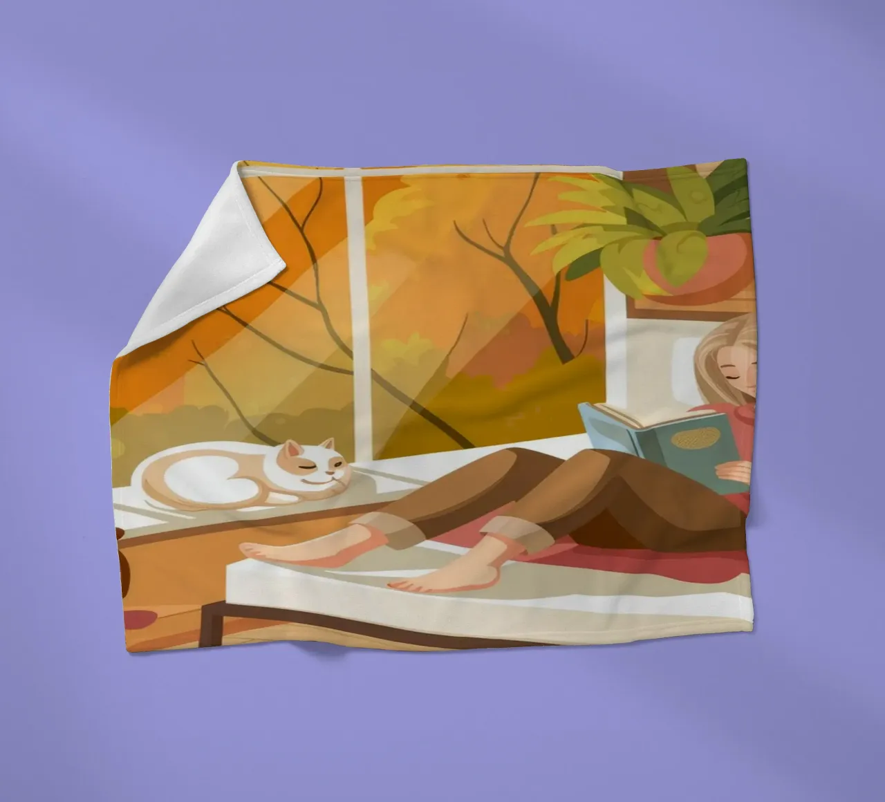 Autumnal Relaxation Harmony fleece blanket by Atelier Tiga