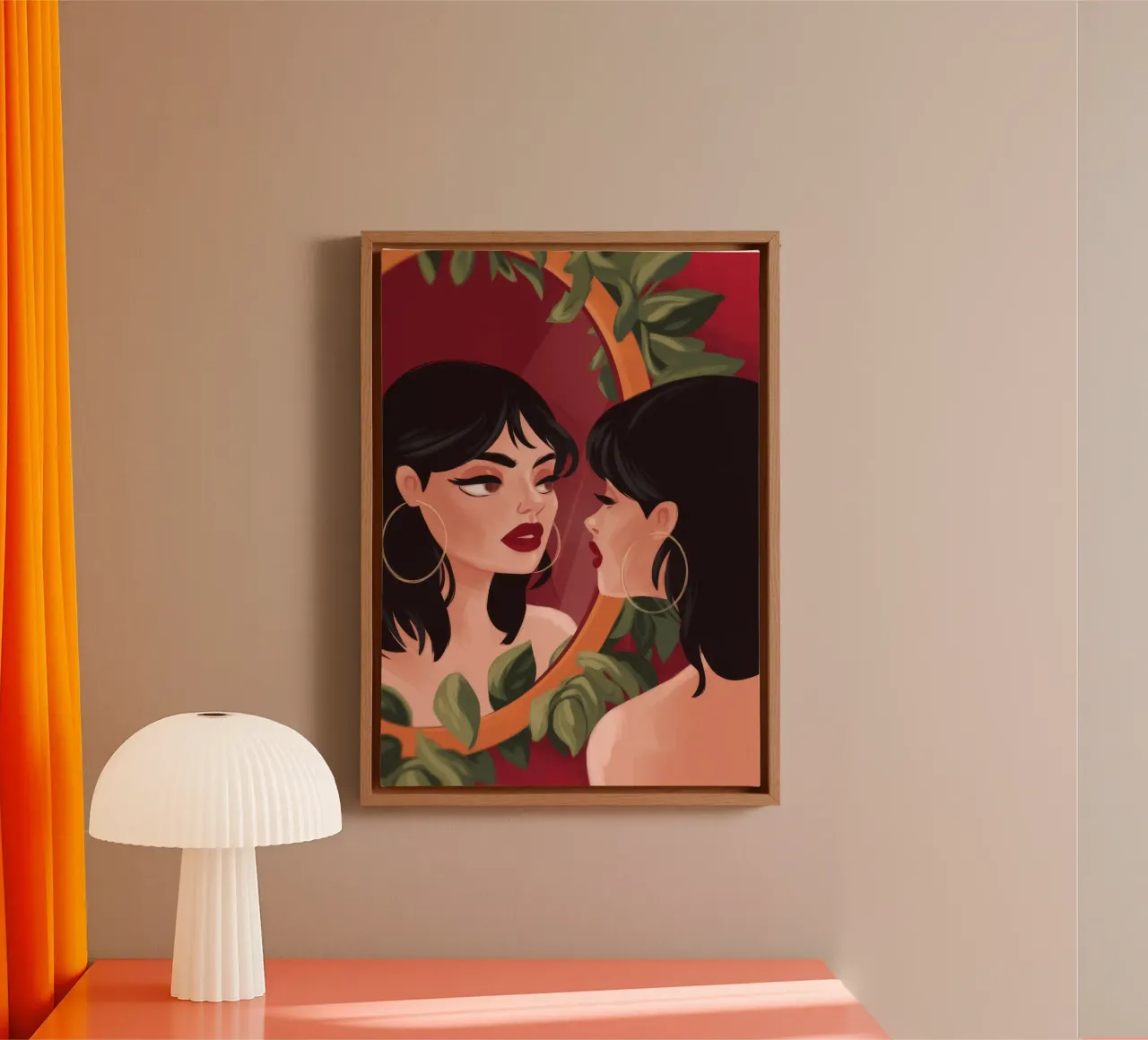 Connessione verde intima tela con Cornice a cassetta da Atelier Tiga
