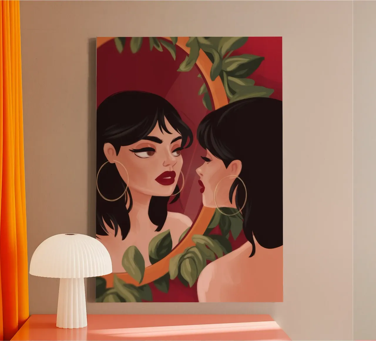 Connessione verde intima tela con Cornice a cassetta da Atelier Tiga