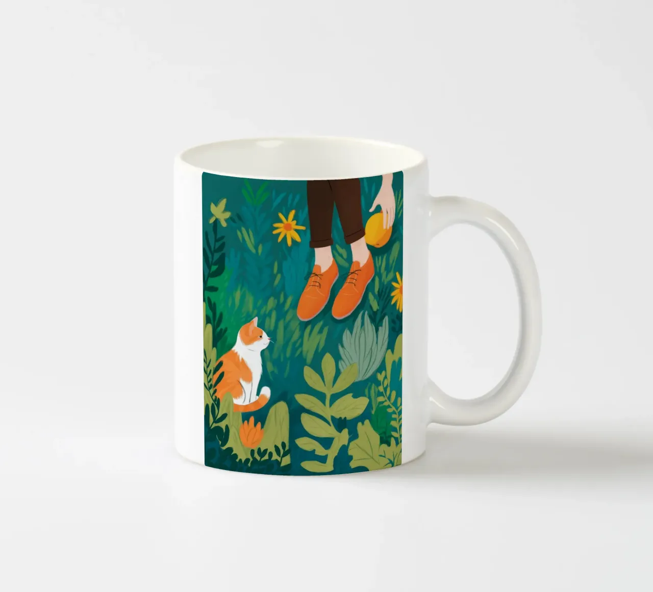 Passeggiata del gatto curioso tazza in ceramica da Atelier Tiga