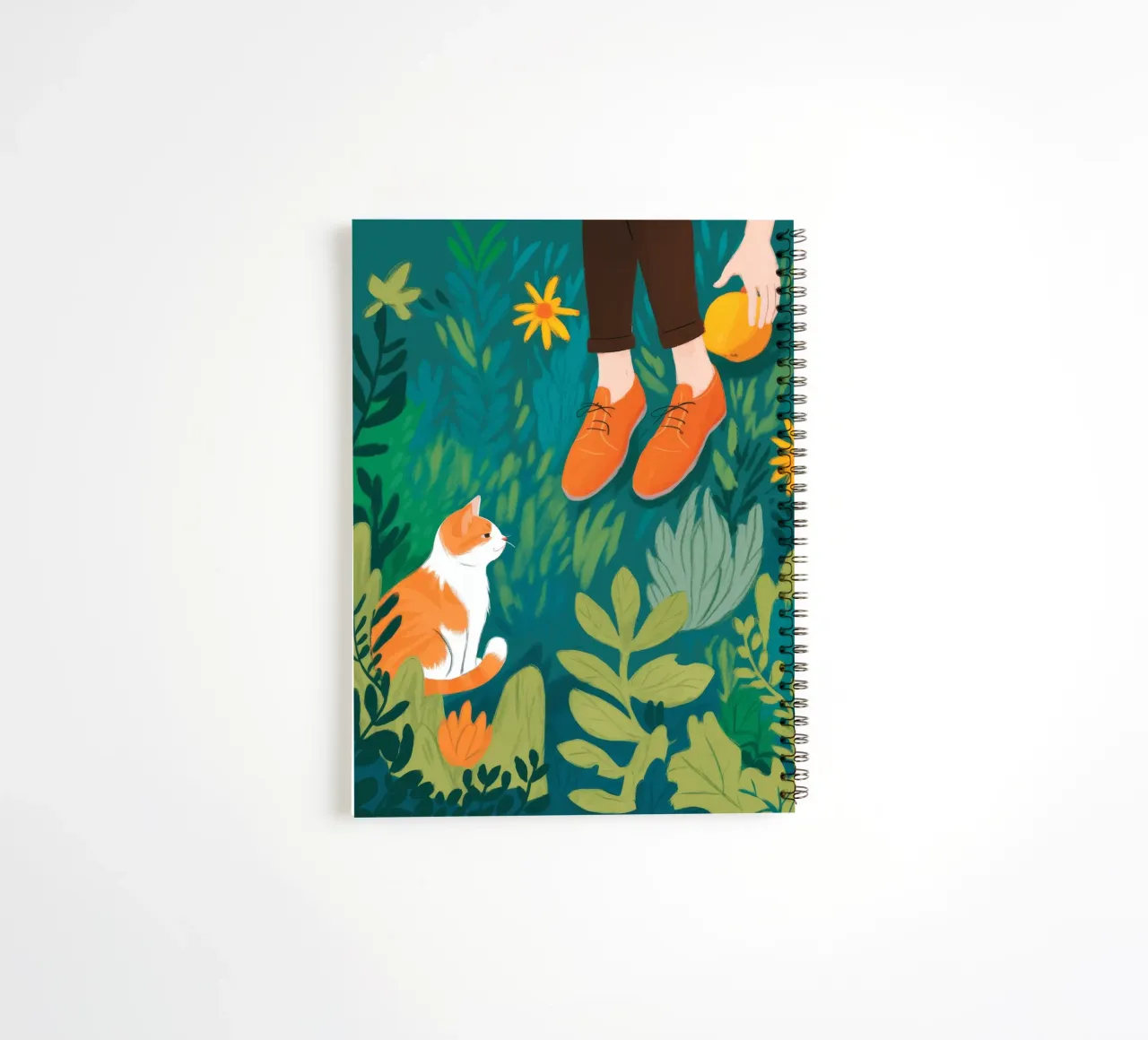 Curious Cat Stroll spiral notebook by Atelier Tiga