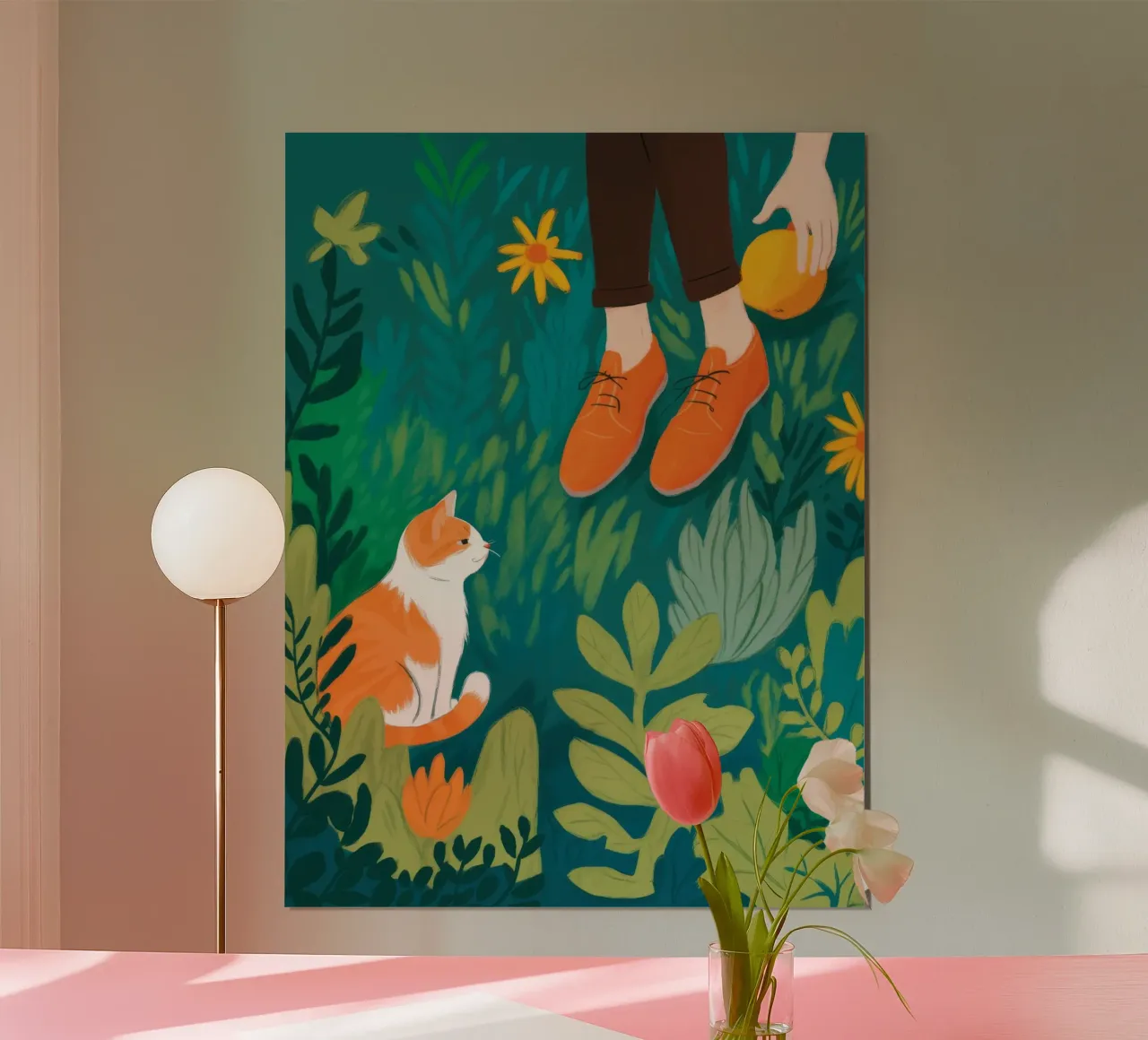 Passeggiata del gatto curioso carta hahnemühle da Atelier Tiga