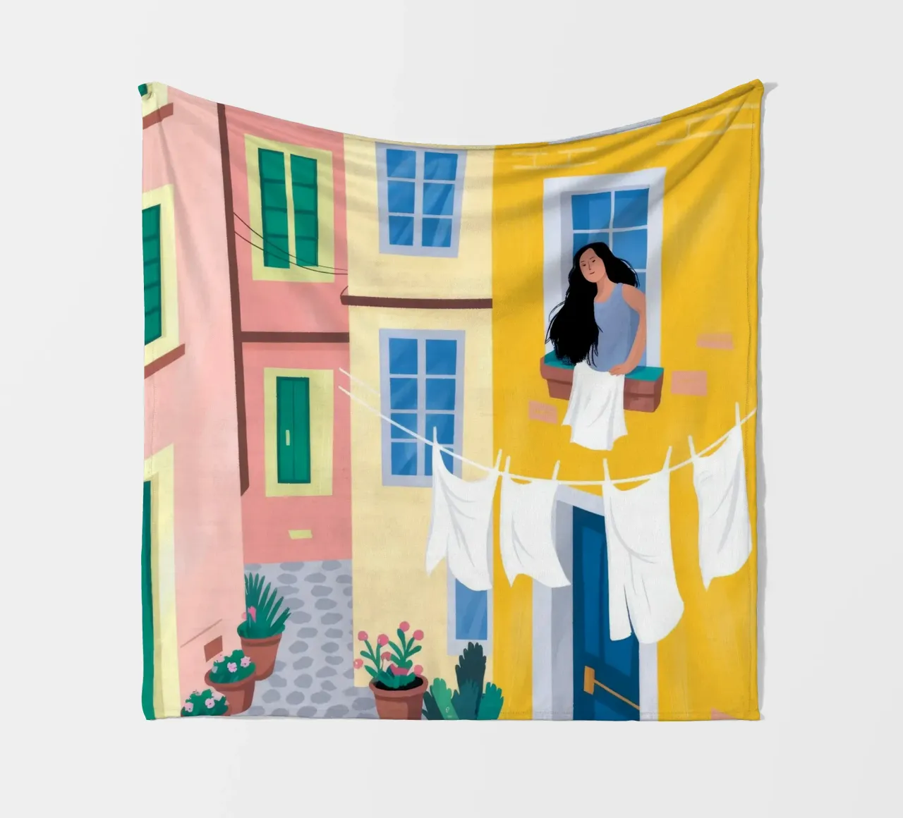 Vibrant Urban Life fleece blanket by Atelier Tiga