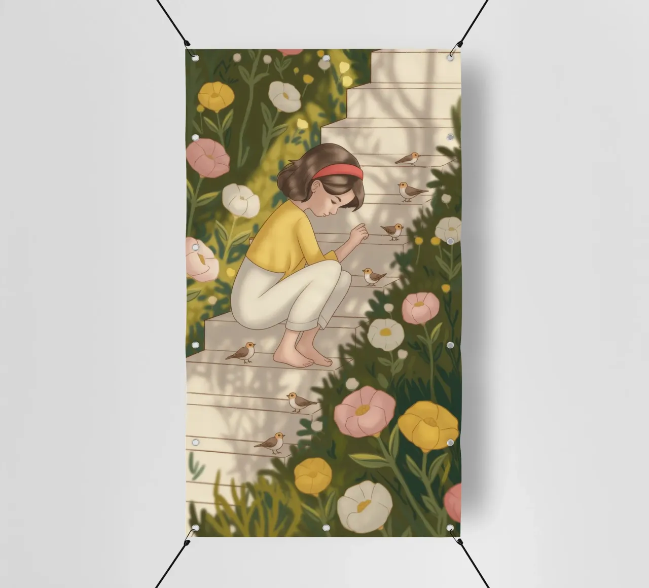 Momento di estrosità in giardino telo in pvc da Atelier Tiga