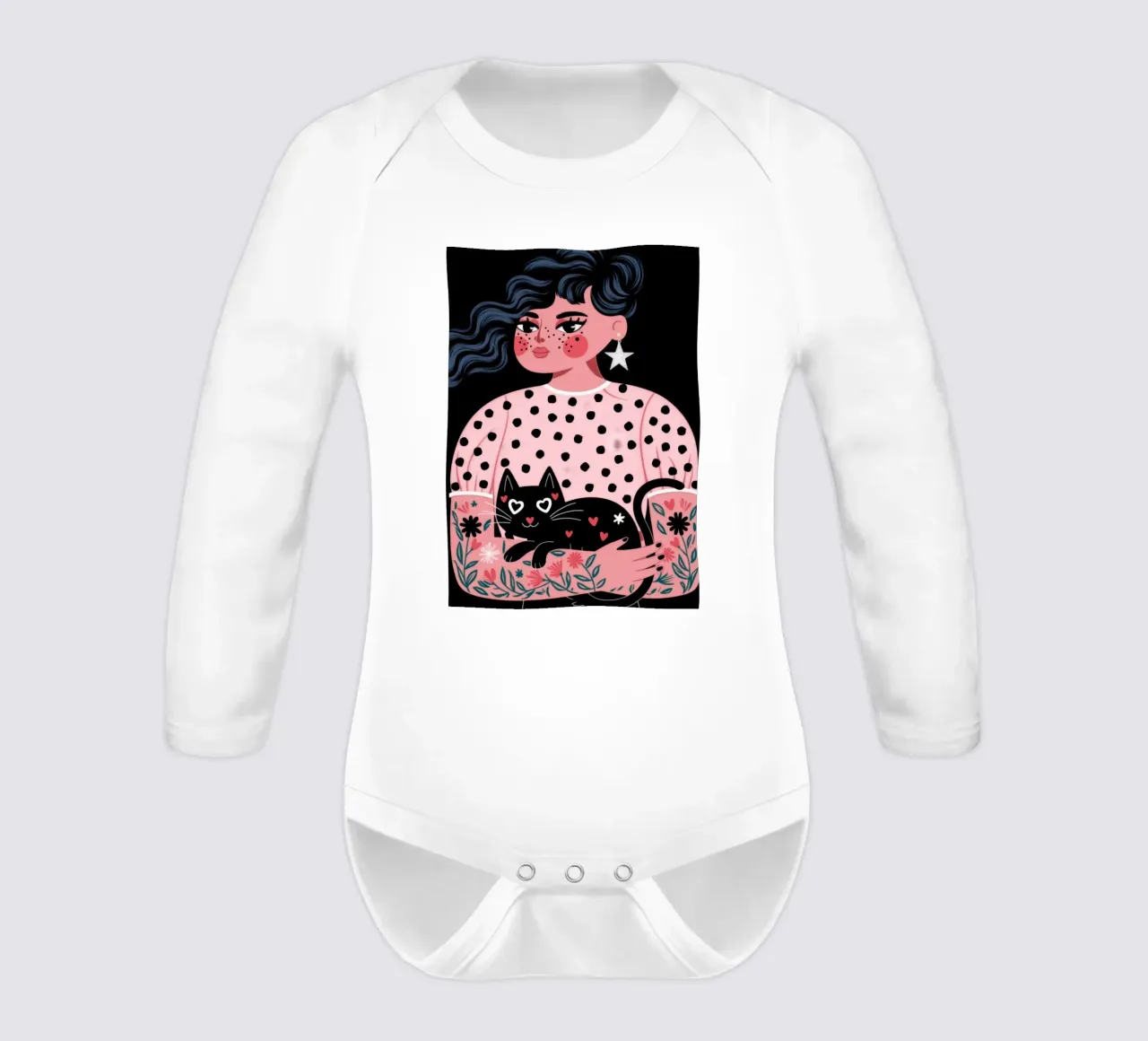 Encanto de lunares body de manga larga de Atelier Tiga
