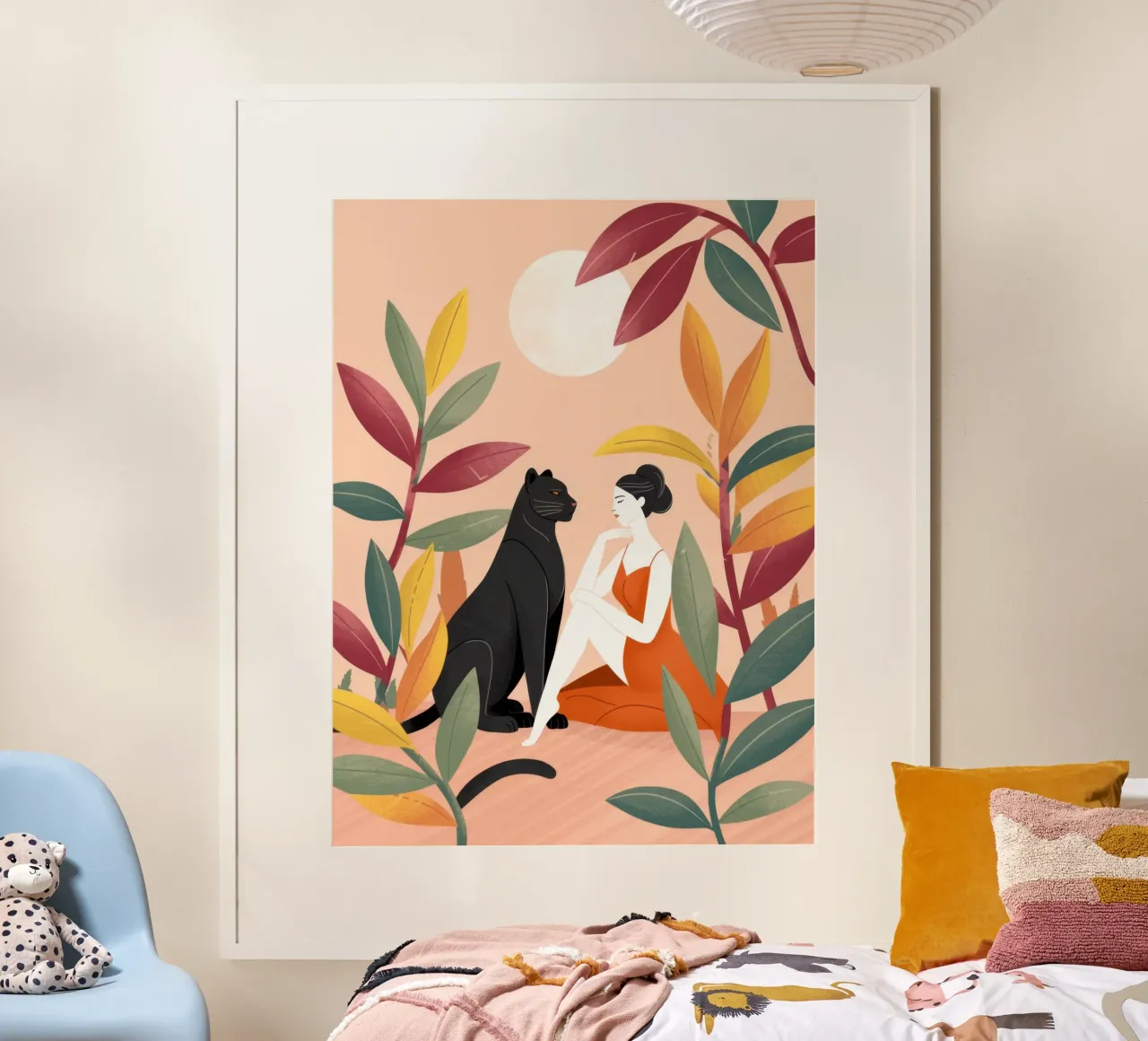 Una serena compagnia felina poster con telaio in alluminio da Atelier Tiga