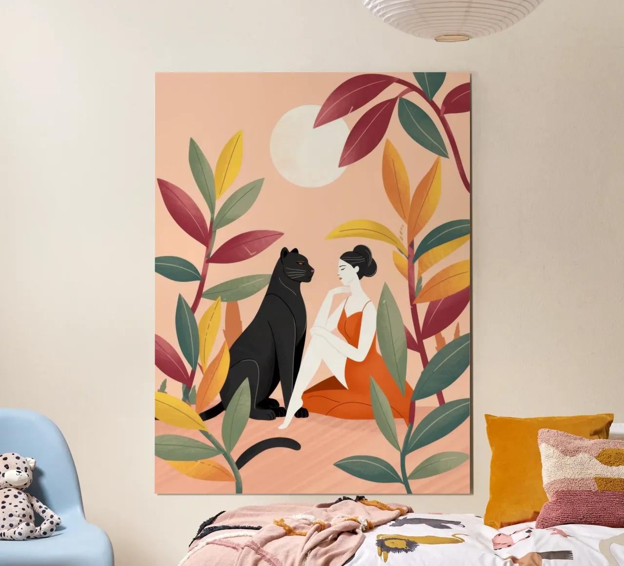 Una serena compagnia felina poster con telaio in alluminio da Atelier Tiga