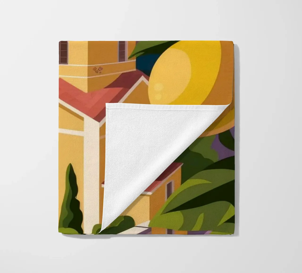 Lemon-Scented Coastal Bliss beach towel by Atelier Tiga