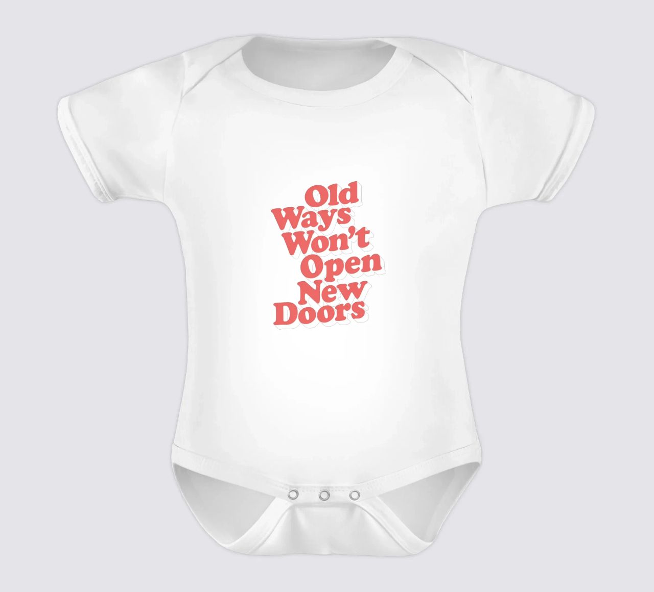Old Ways Won't Open New Doors Typography Design short-sleeve baby romper by THE MOTIVATED TYPE