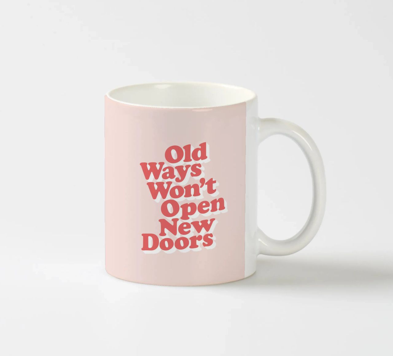 Old Ways Won't Open New Doors Typography Design ceramic mug by THE MOTIVATED TYPE