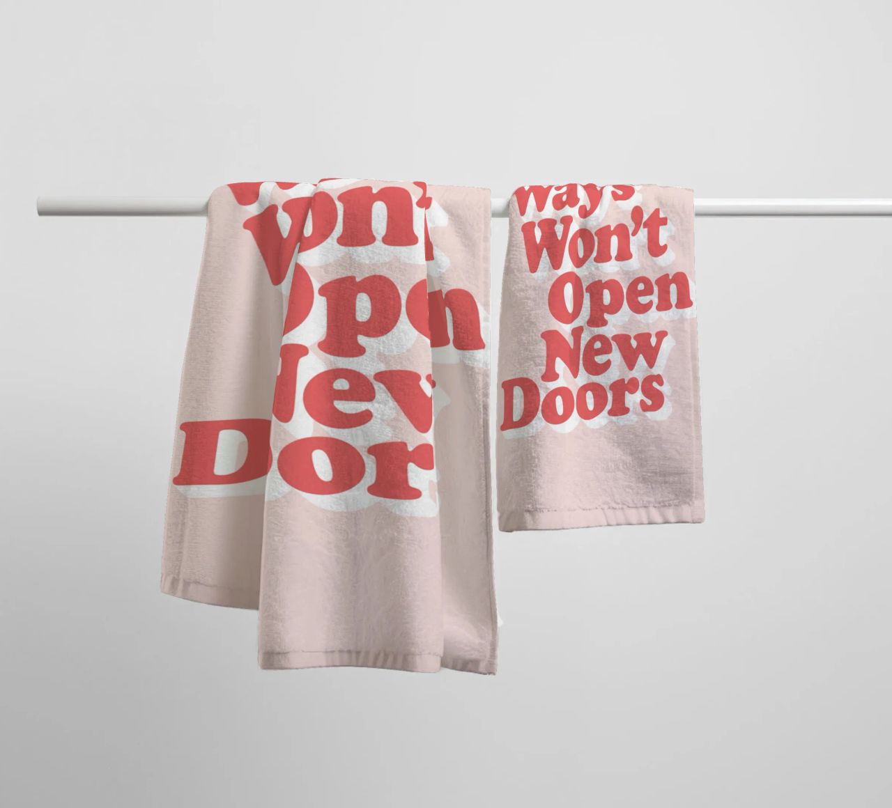 Old Ways Won't Open New Doors Typography Design towel by THE MOTIVATED TYPE