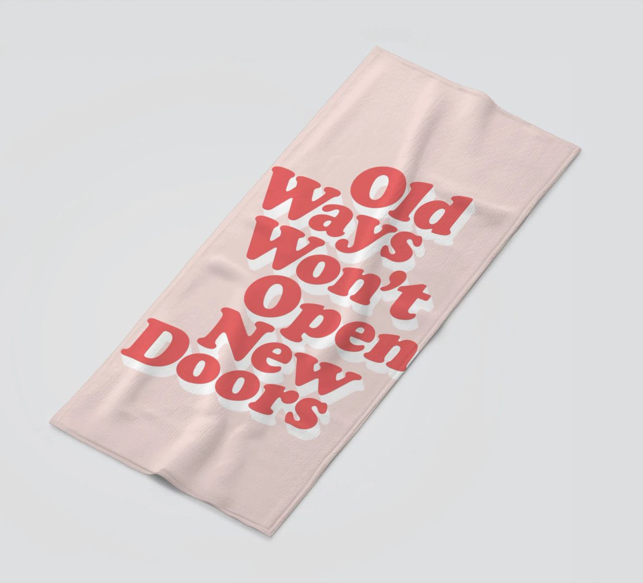 Old Ways Won't Open New Doors Typography Design beach towel by THE MOTIVATED TYPE