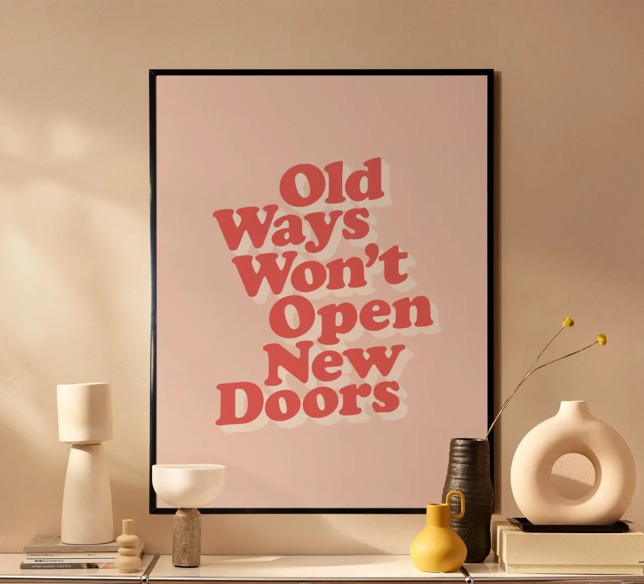 Les vieilles méthodes n'ouvrent pas de nouvelles portes Typographie Design poster de THE MOTIVATED TYPE
