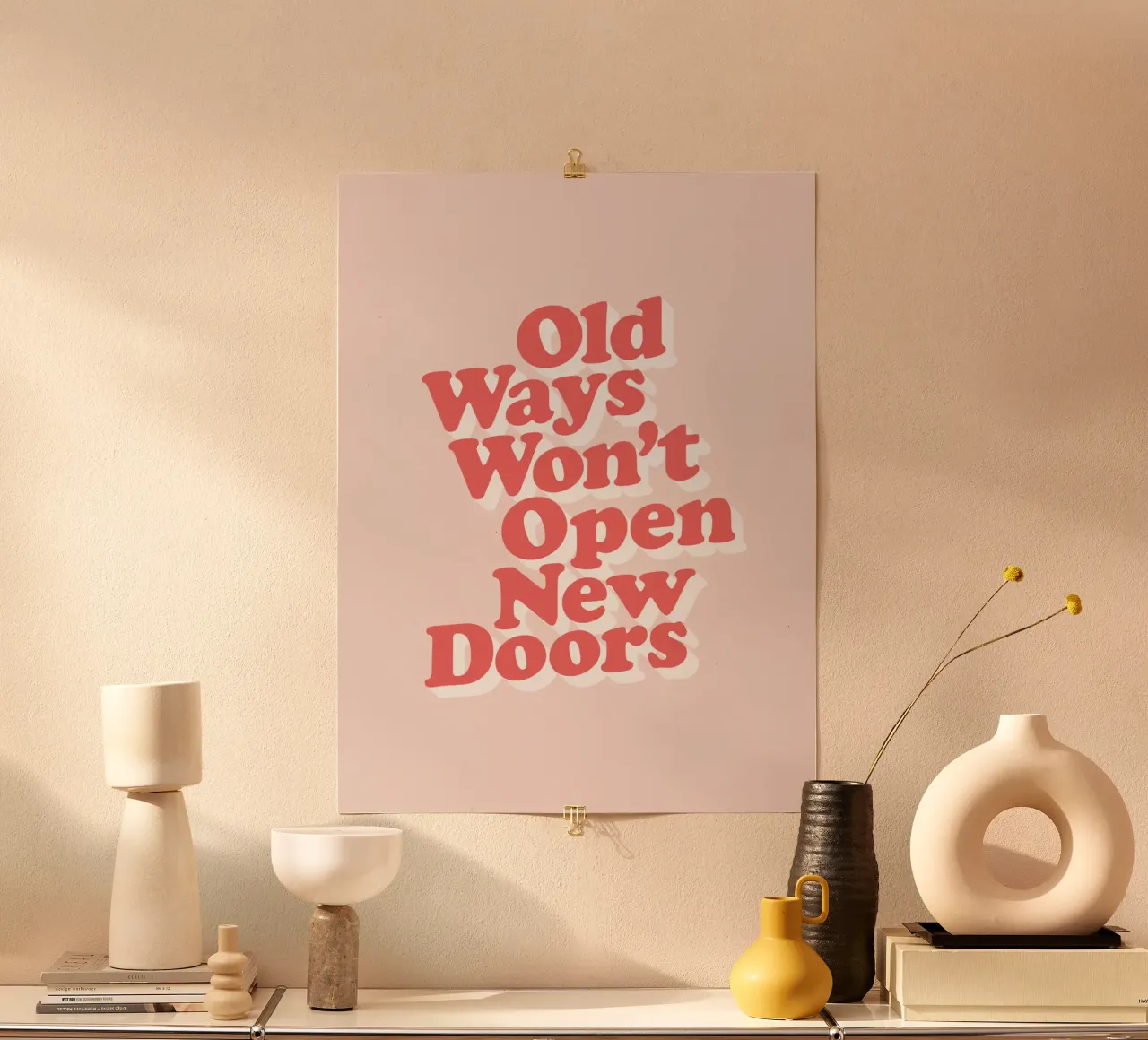 Les vieilles méthodes n'ouvrent pas de nouvelles portes Typographie Design poster de THE MOTIVATED TYPE