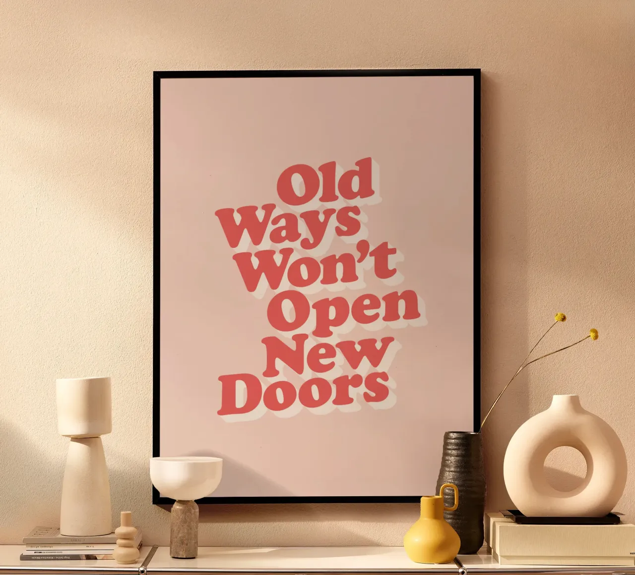 Les vieilles méthodes n'ouvrent pas de nouvelles portes Typographie Design poster de THE MOTIVATED TYPE