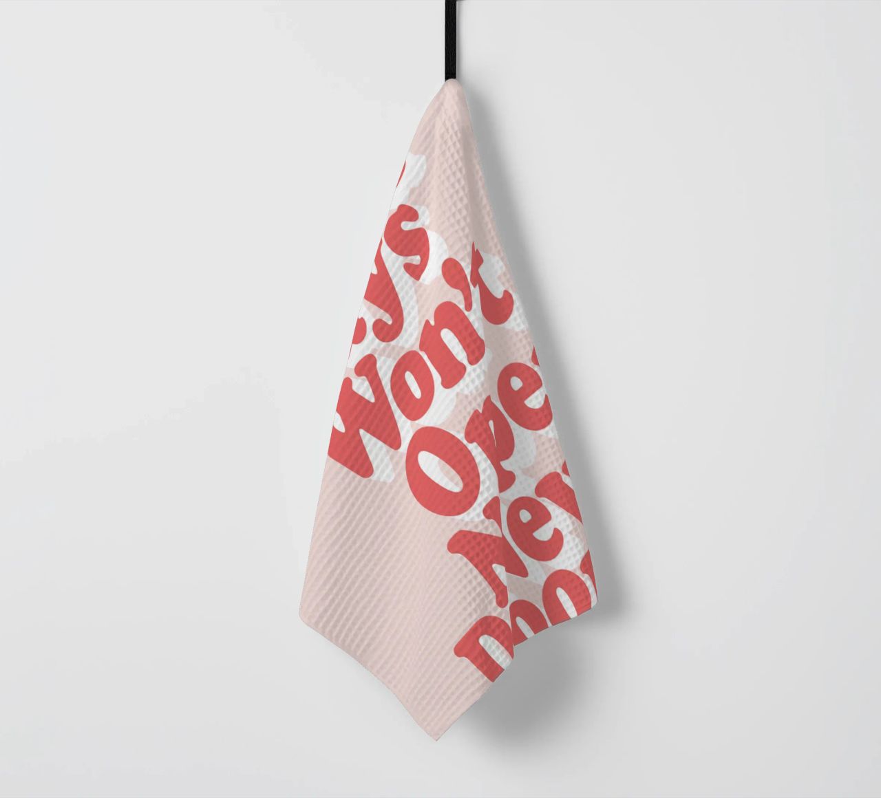 Old Ways Won't Open New Doors Typography Design tea towel by THE MOTIVATED TYPE
