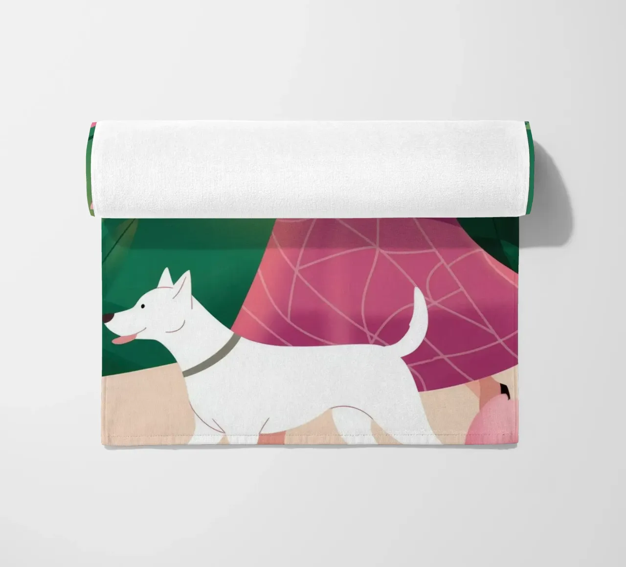 Joyful Canine Stroll beach towel by Atelier Tiga