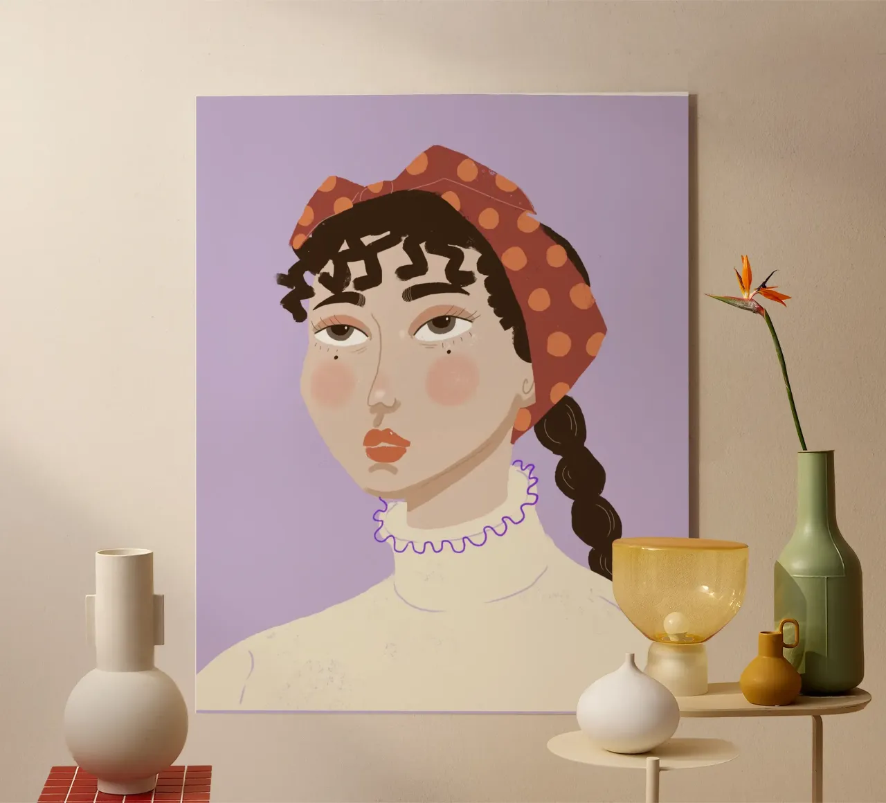 Ritratto con sciarpa plexiglass da ANIPI studio graphique