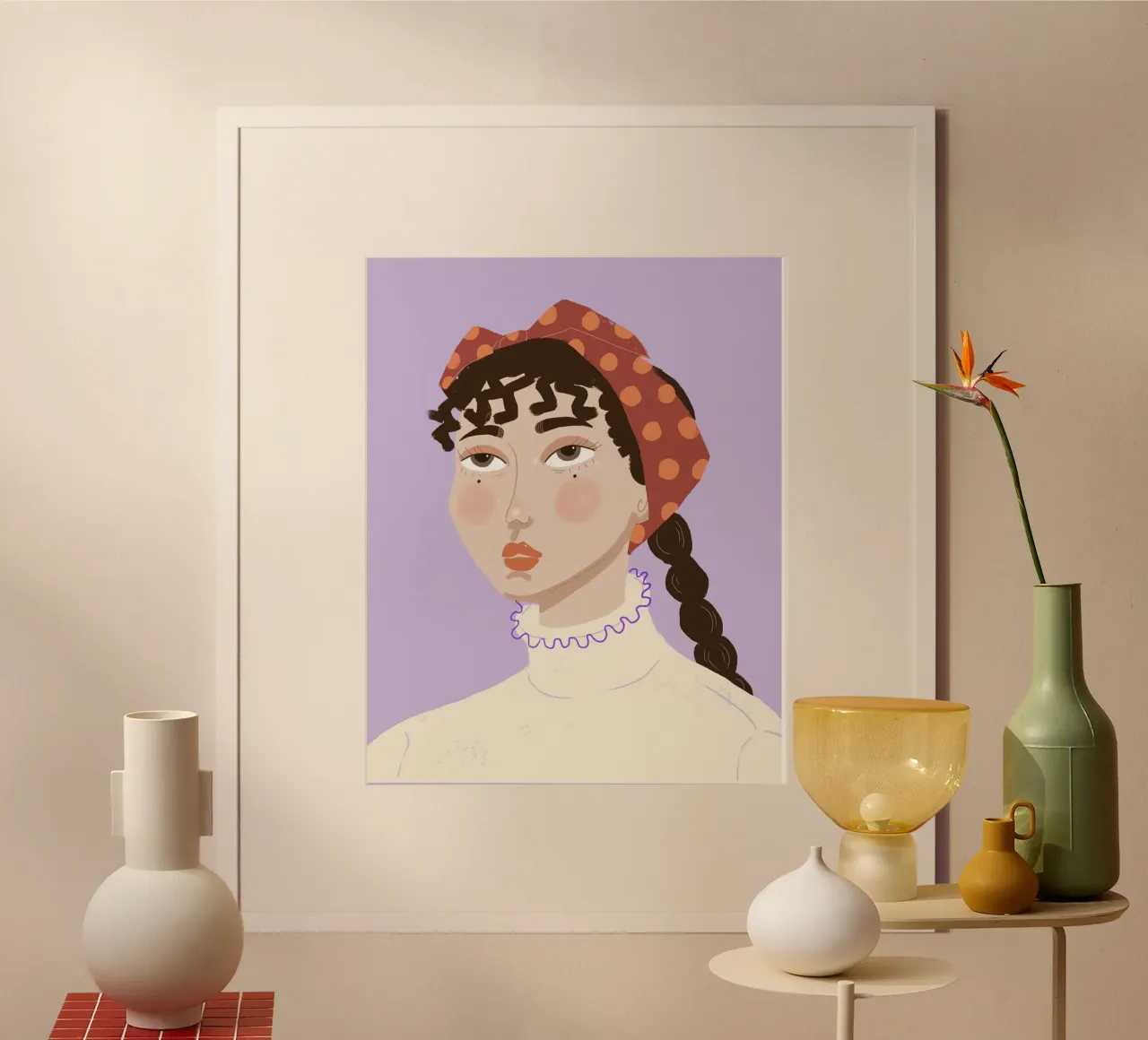 Ritratto con sciarpa poster da Atelier Berzingue