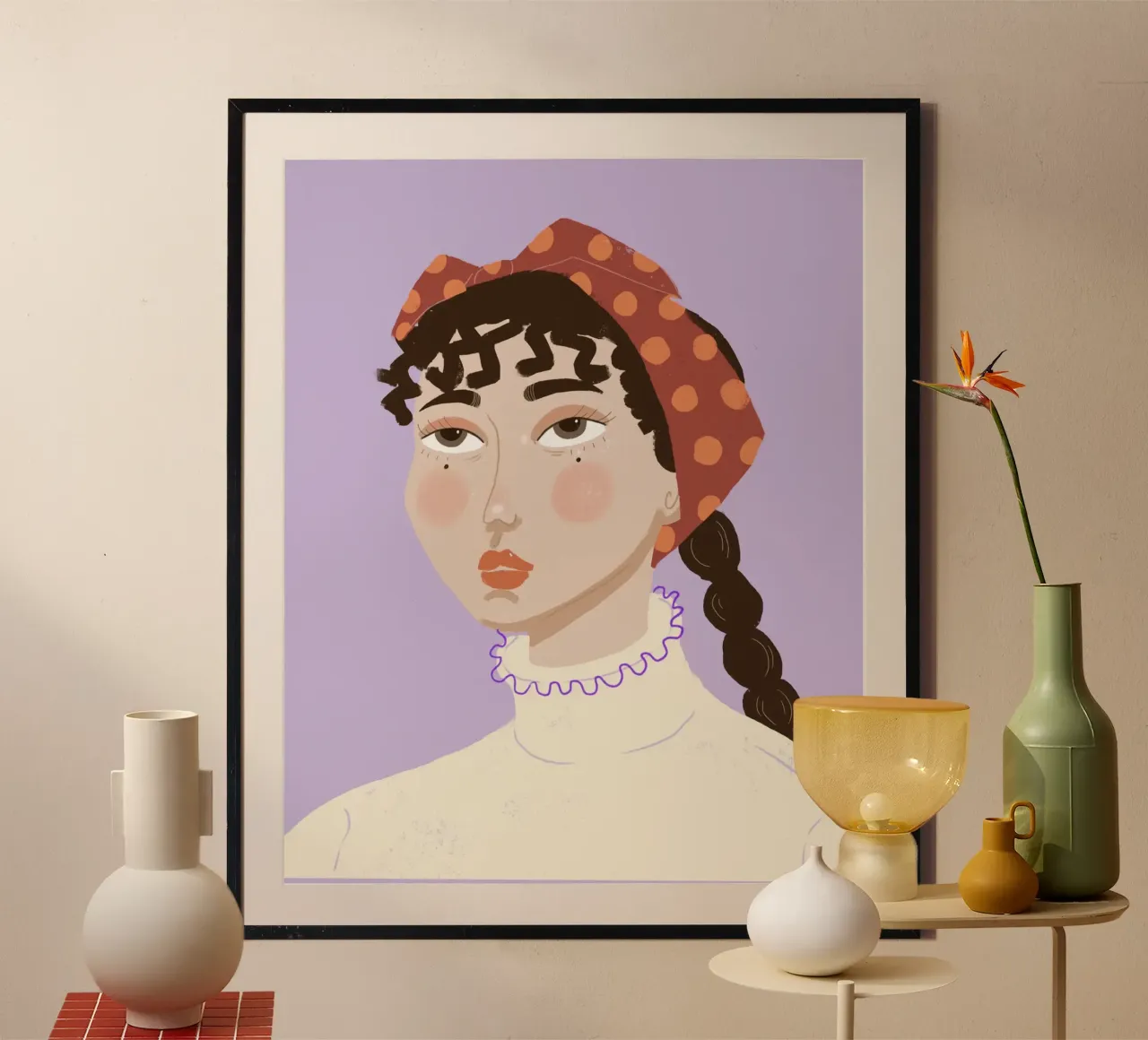 Ritratto con sciarpa poster da Atelier Berzingue