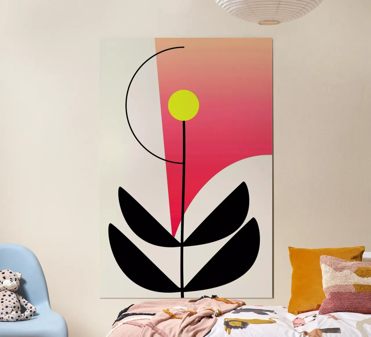 Rainbow Flower poster con telaio in legno da Kubistika