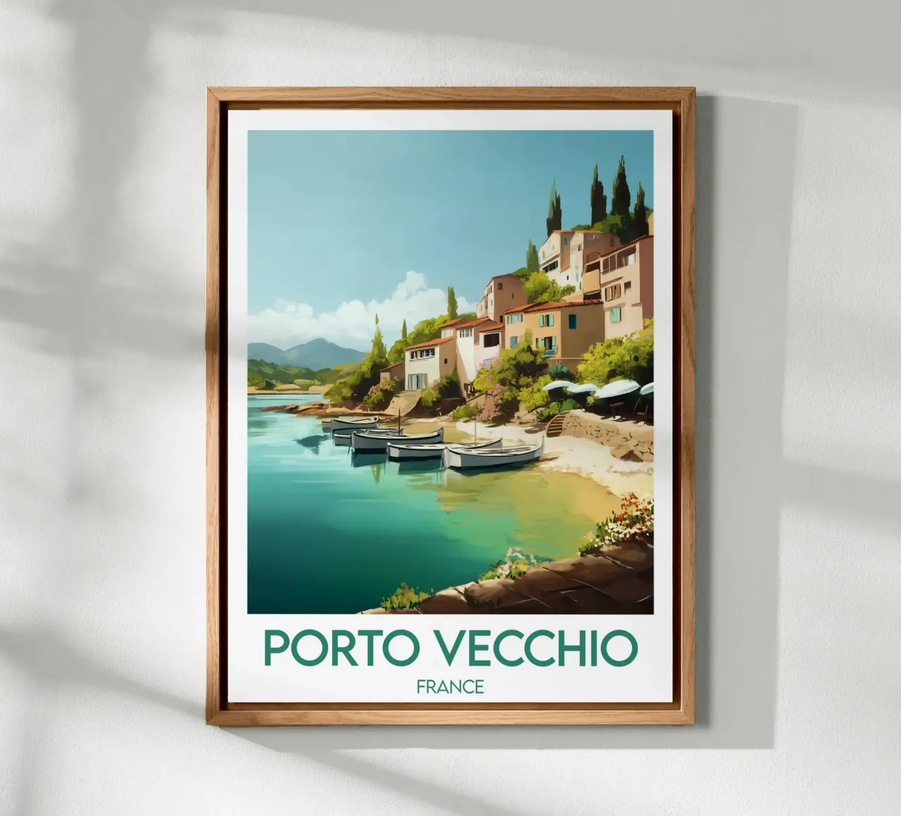 Affiche Porto Vecchio France Forex-Platte von Frame the World