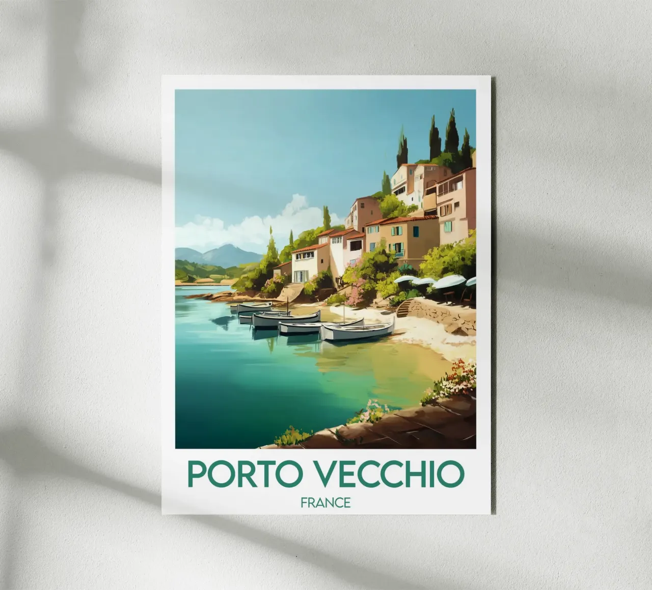Affiche Porto Vecchio France Forex-Platte von Frame the World