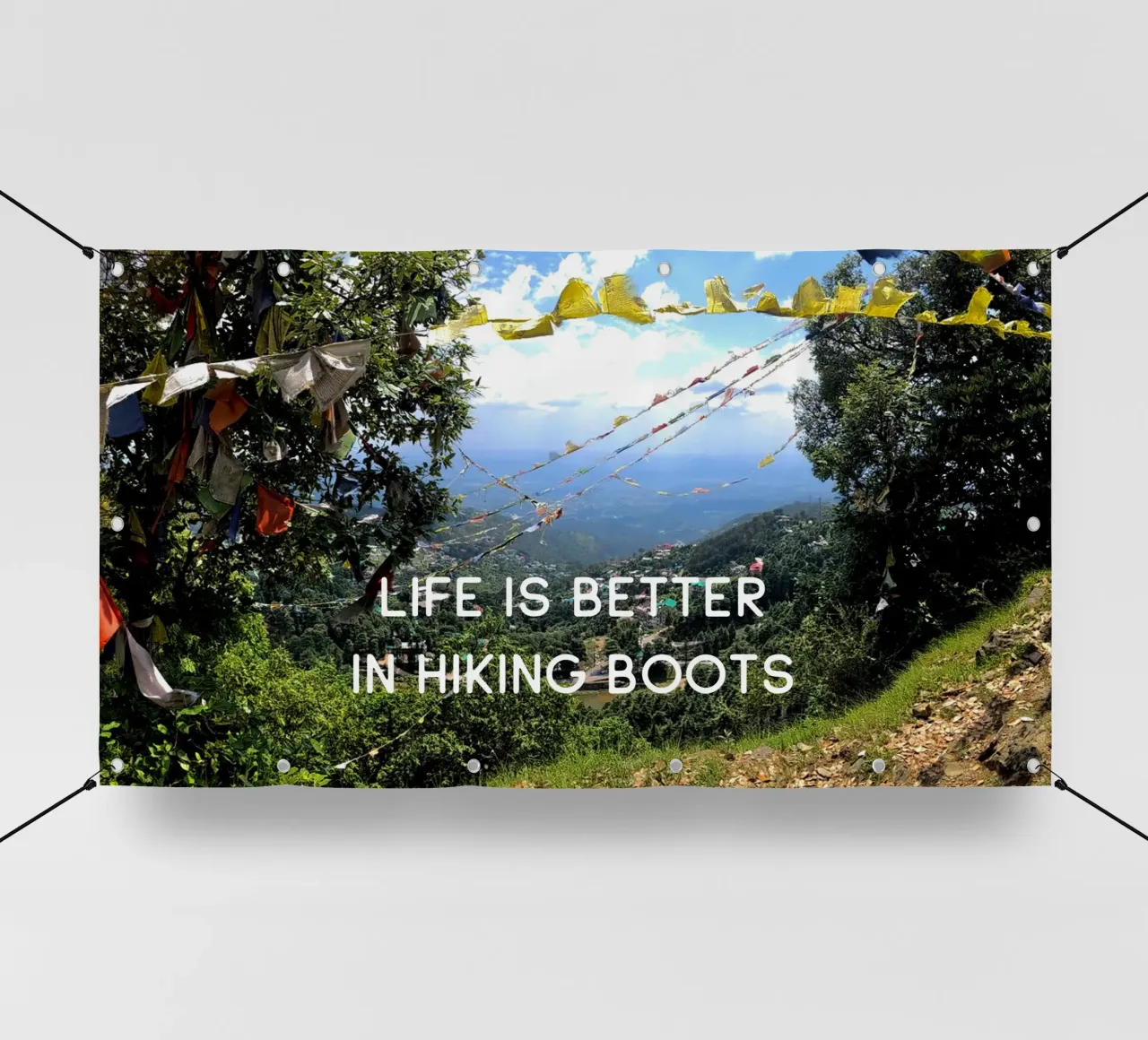 Life is better in hiking boots telo in pvc da Happy 😃 Art 🎨 by Christine Schnoell