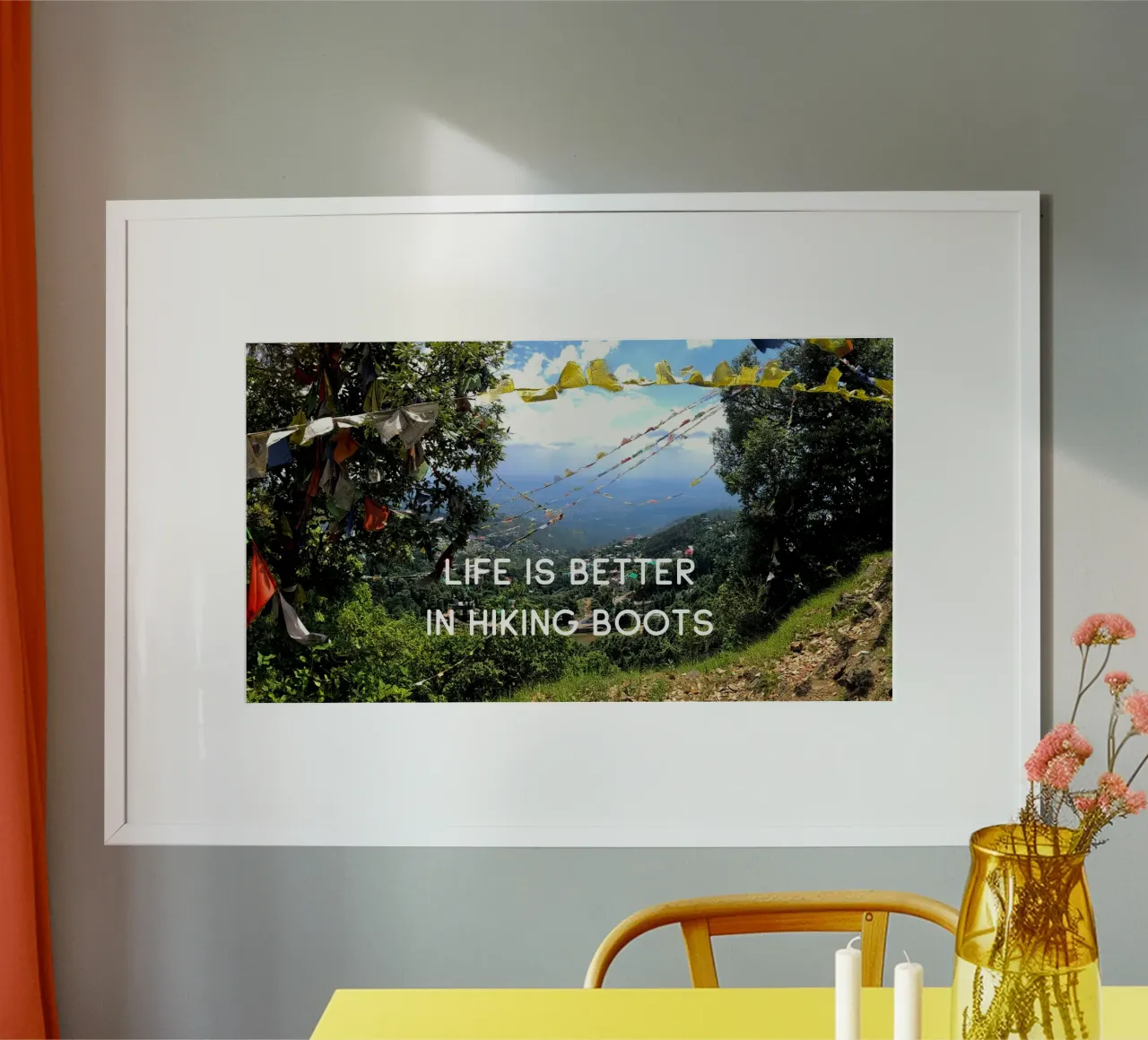 Life is better in hiking boots poster con telaio in plastica da Happy 😃 Art 🎨 by Christine Schnoell
