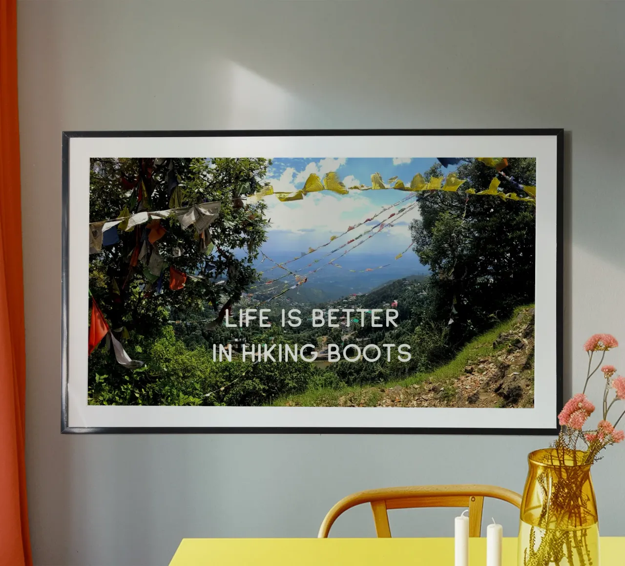 Life is better in hiking boots poster con telaio in plastica da Happy 😃 Art 🎨 by Christine Schnoell