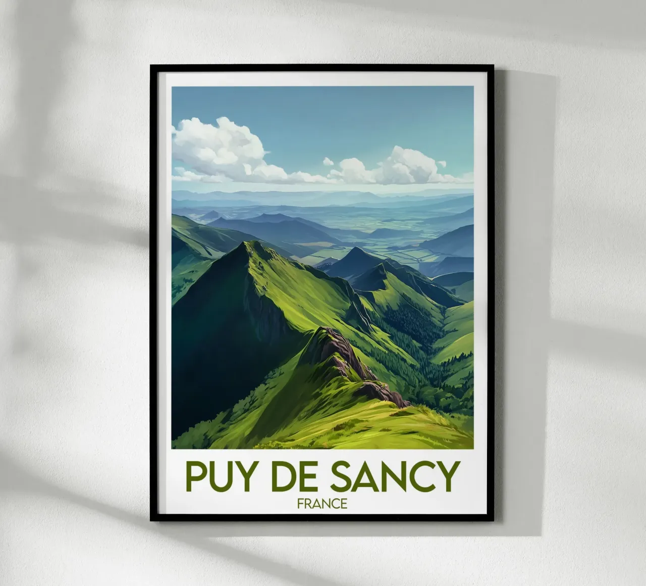 Poster Puy de Sancy poster con telaio in legno da Frame the World