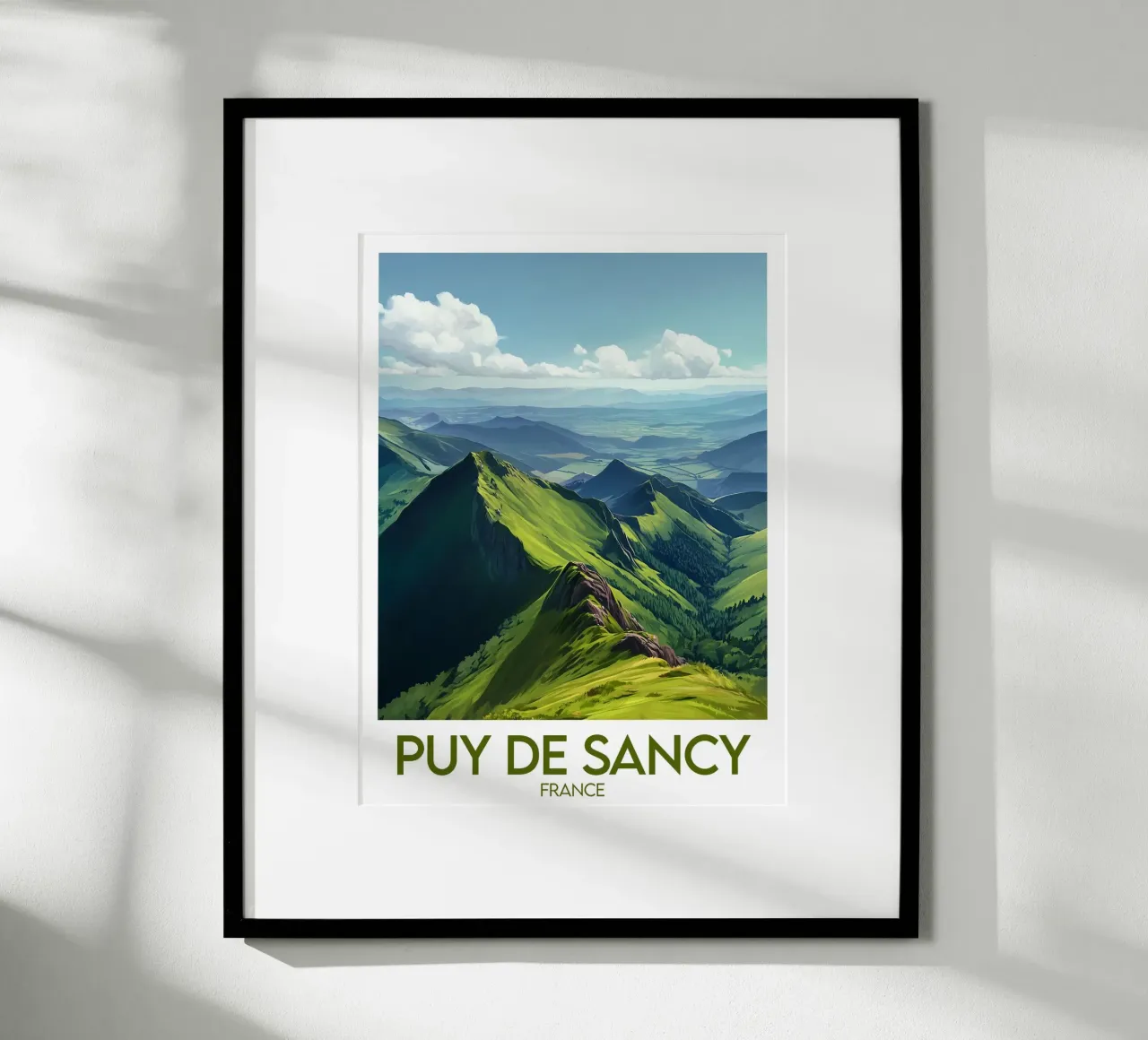 Poster Puy de Sancy poster con telaio in legno da Frame the World