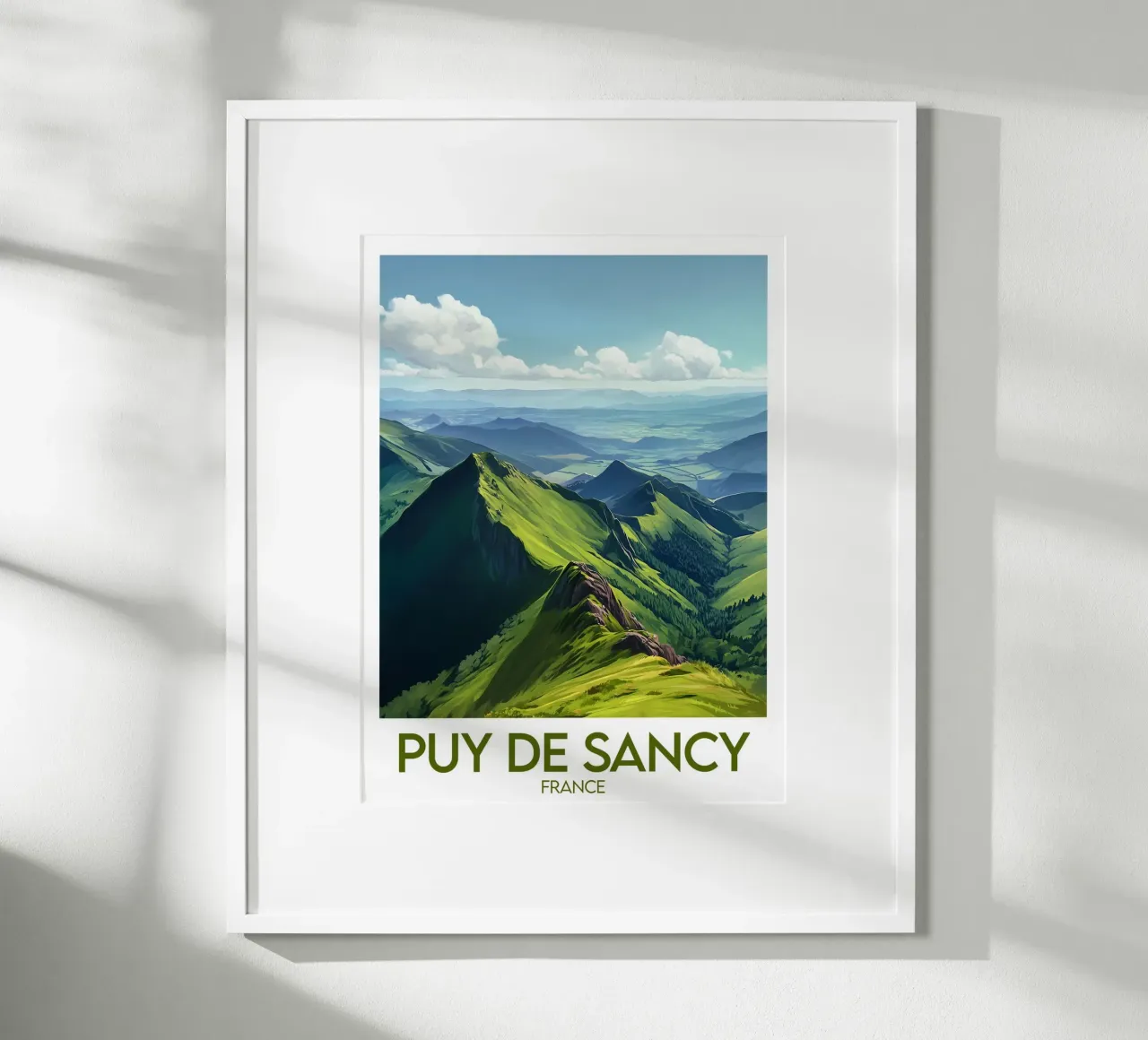 Poster Puy de Sancy poster con telaio in legno da Frame the World