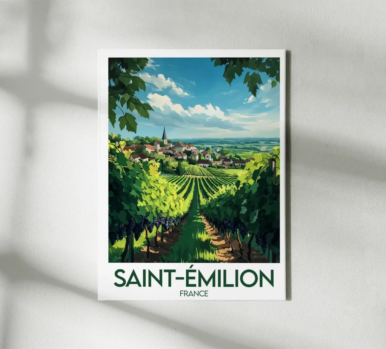 Manifesto di Saint-Émilion tela con Cornice a cassetta da Frame the World