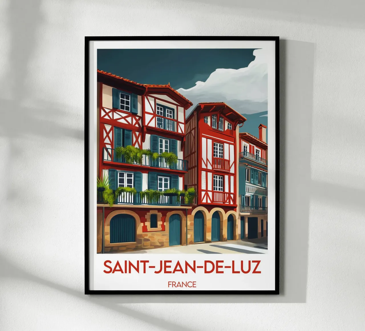 Manifesto di Saint-Jean-de-Luz poster con telaio in plastica da Frame the World