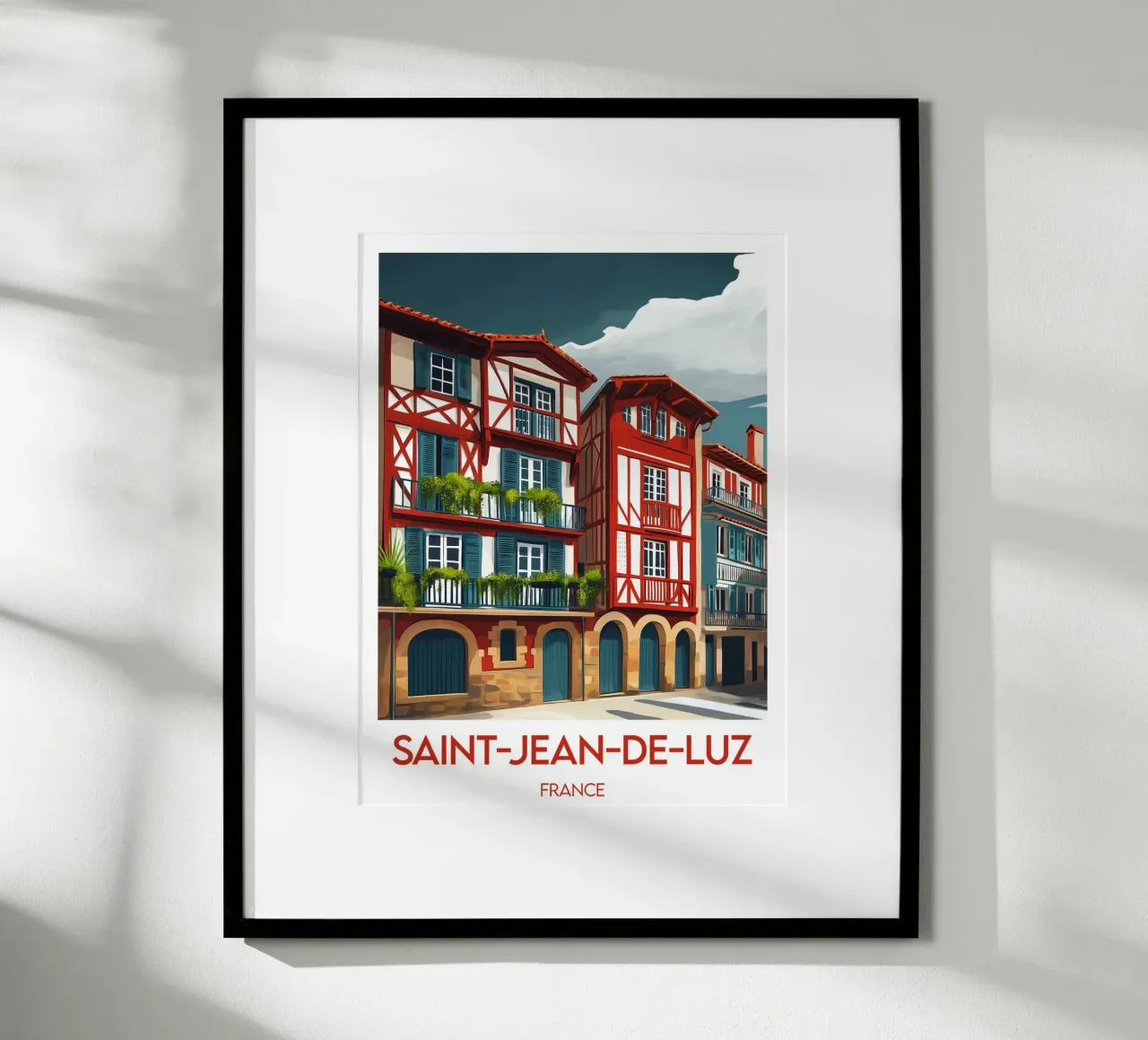 Manifesto di Saint-Jean-de-Luz poster con telaio in plastica da Frame the World