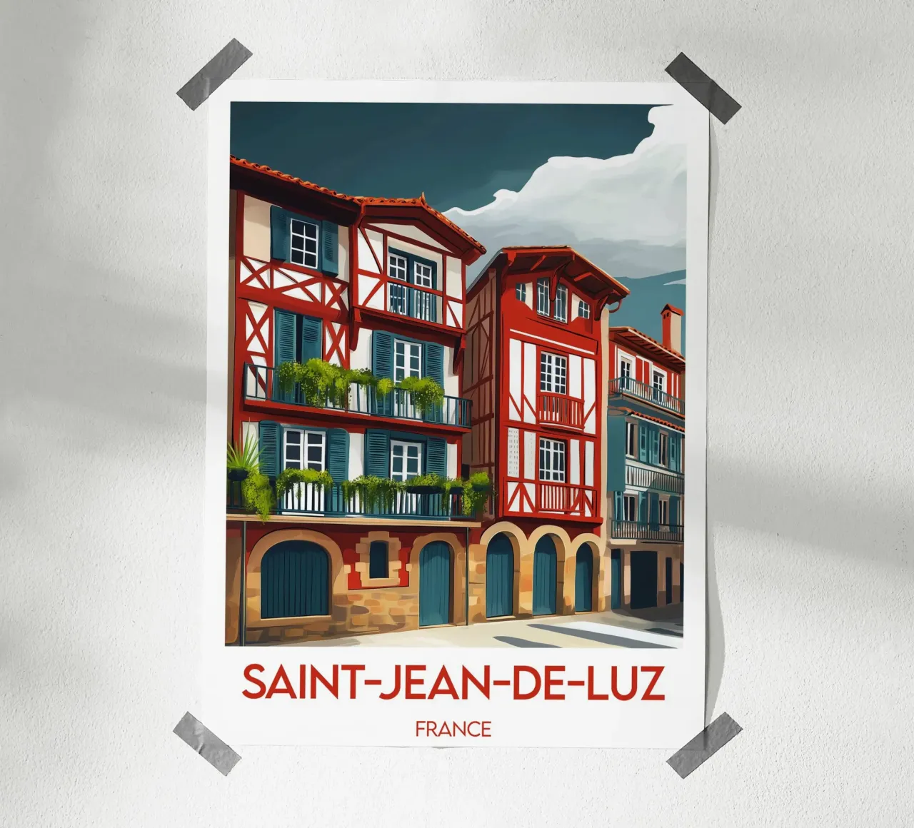 Manifesto di Saint-Jean-de-Luz poster con telaio in plastica da Frame the World