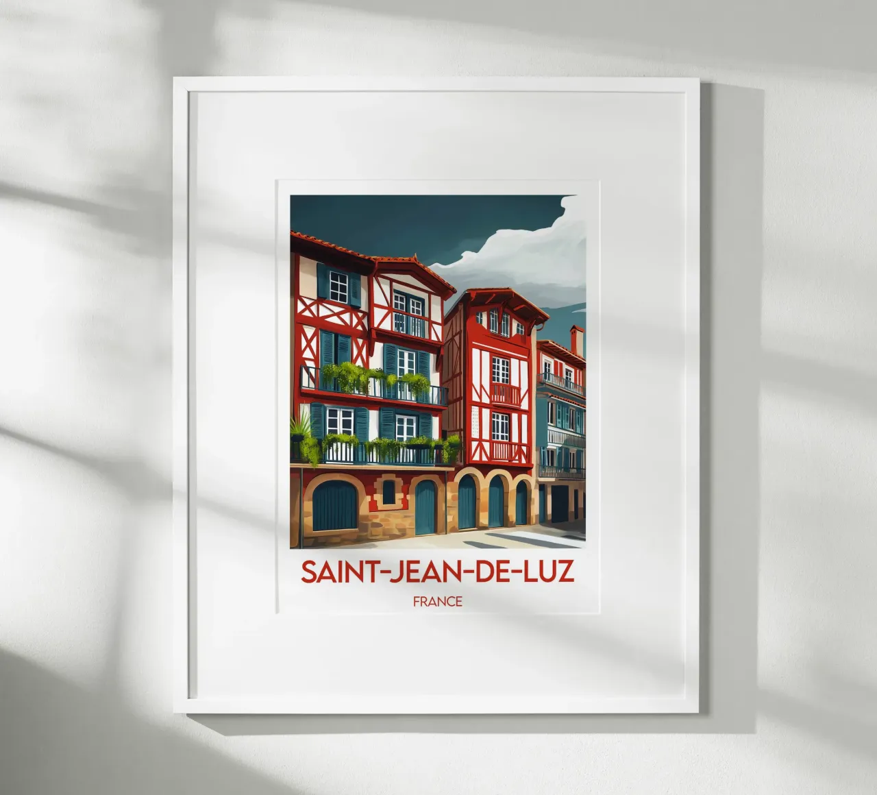 Manifesto di Saint-Jean-de-Luz poster con telaio in plastica da Frame the World