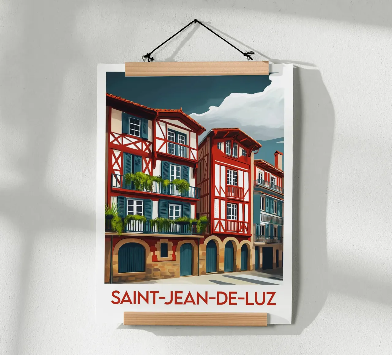 Manifesto di Saint-Jean-de-Luz poster con telaio in plastica da Frame the World