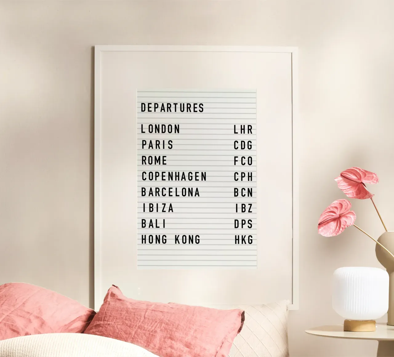 Departure London poster con telaio in legno da daylight design studio