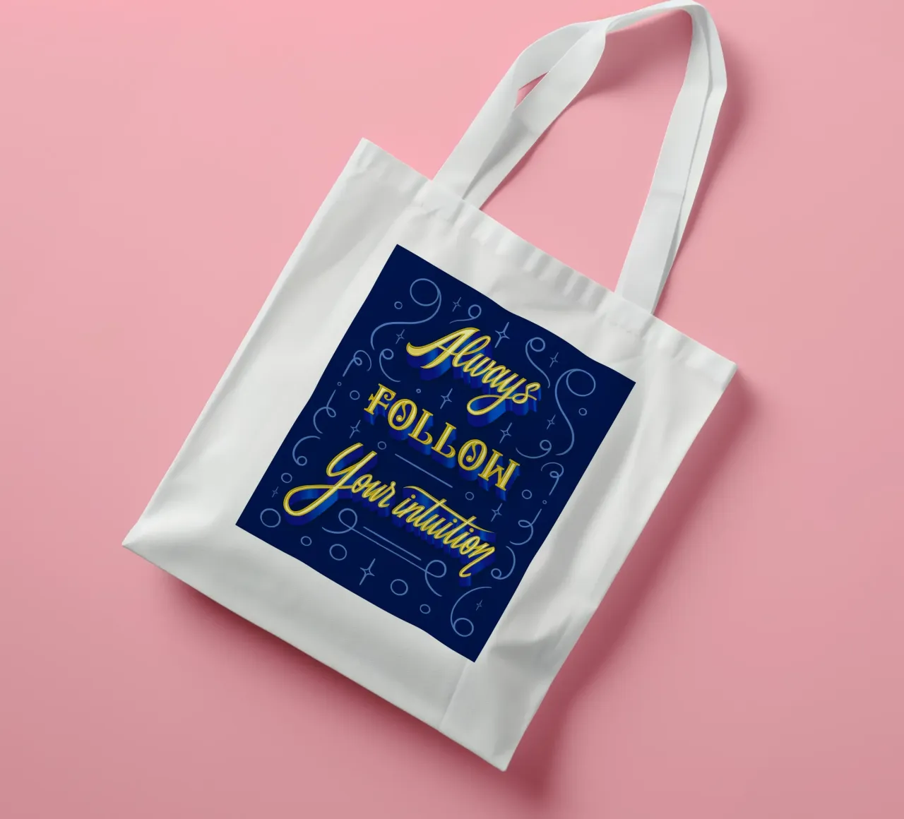Always follow your intuition borsa in juta da Glettering