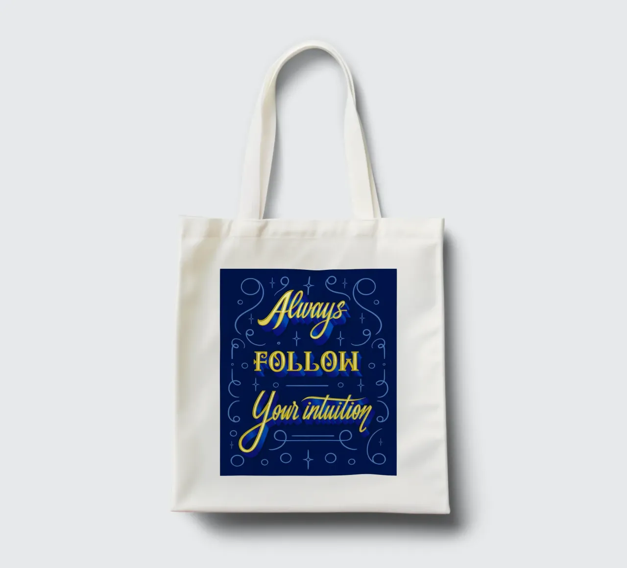 Always follow your intuition borsa in juta da Glettering