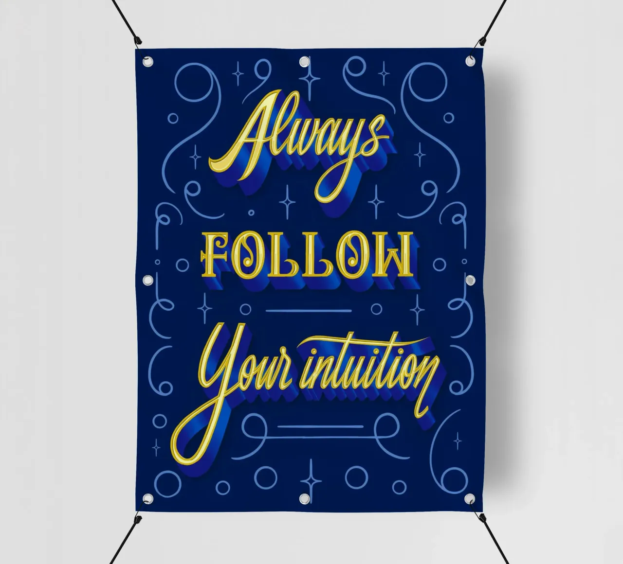 Always follow your intuition telo in pvc da Glettering